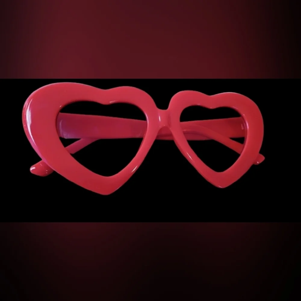 red heart shaped sunglasses women chunky frame love themed casual statement cute